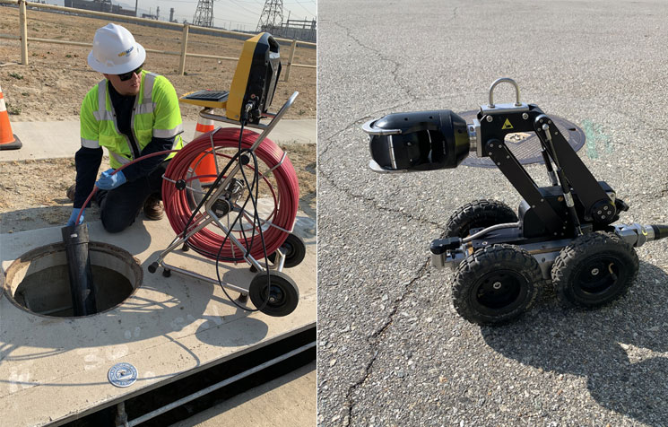 video pipe inspection. robot